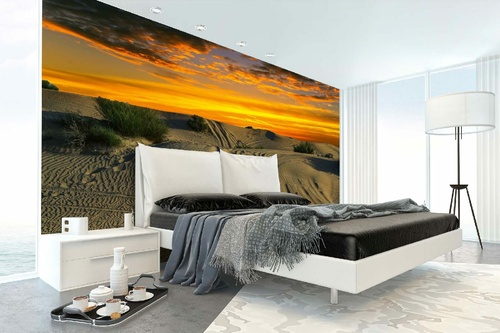 Vlies Fototapete - Himmelsröte in der Wüste 375 x 250 cm